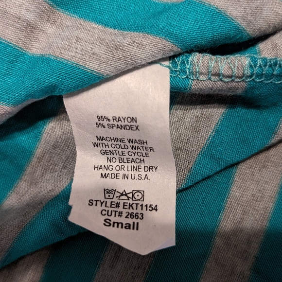 NEW Egs by éloges Green & Gray Two Tone Stripe Zip Accent Hoodie Small - Picture 10 of 10